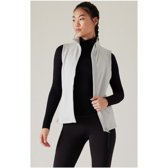 Athleta Women's Stratus Gray Altitude Polartec Fleece Vest Full Zip Size S - Picture 1 of 11